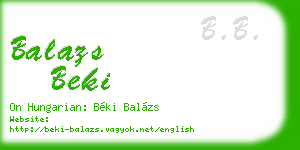 balazs beki business card
